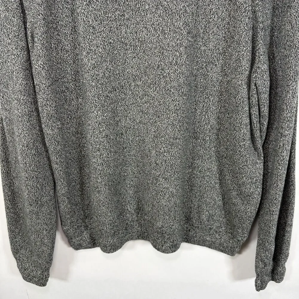 J.Crew 100% Organic Cotton 1/4 Zip Pullover Sweater Mens Size XL Gray Heathered